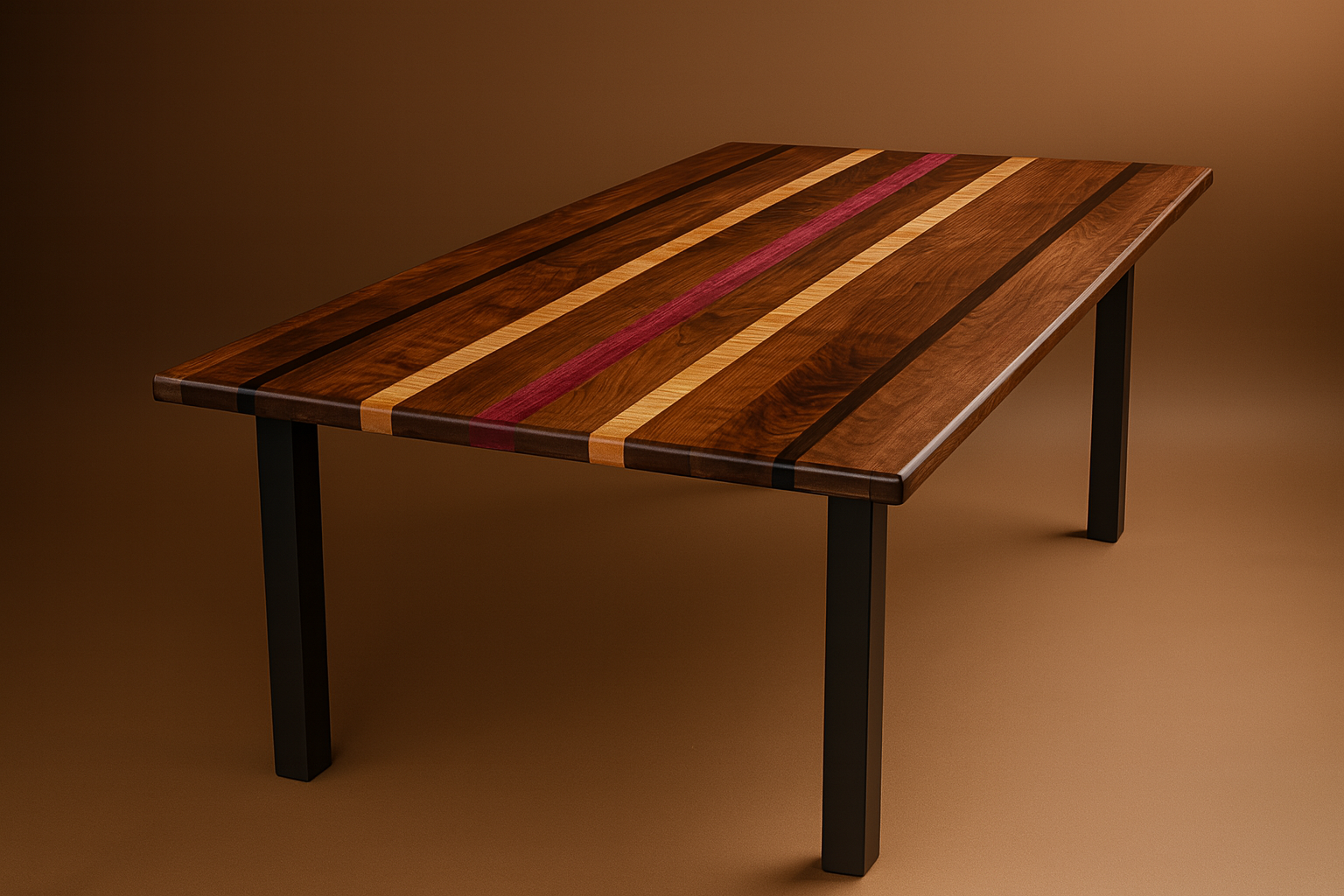 Purple Heart and Walnut Table